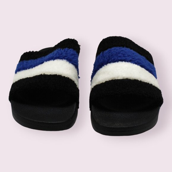 Inc Womens Black Striped Comfort Peymin Round Toe Slide Sandals - Picture 3 of 7